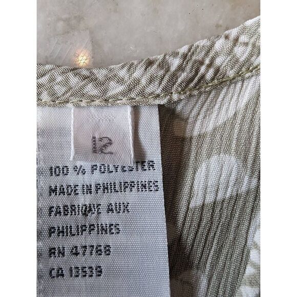 La Chine Classic by Galinda Wang Button-Up Blouse Women's 12 Sea Green V… - Picture 8 of 11